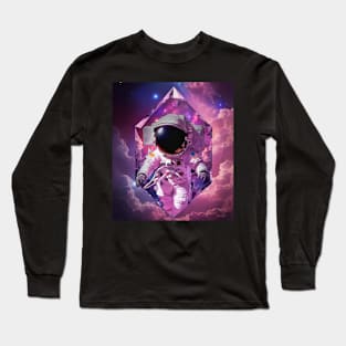 Retro Planets & Astronaut Galaxy Science Education Long Sleeve T-Shirt